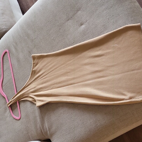 Beige one shoulder dress - Picture 1 of 3